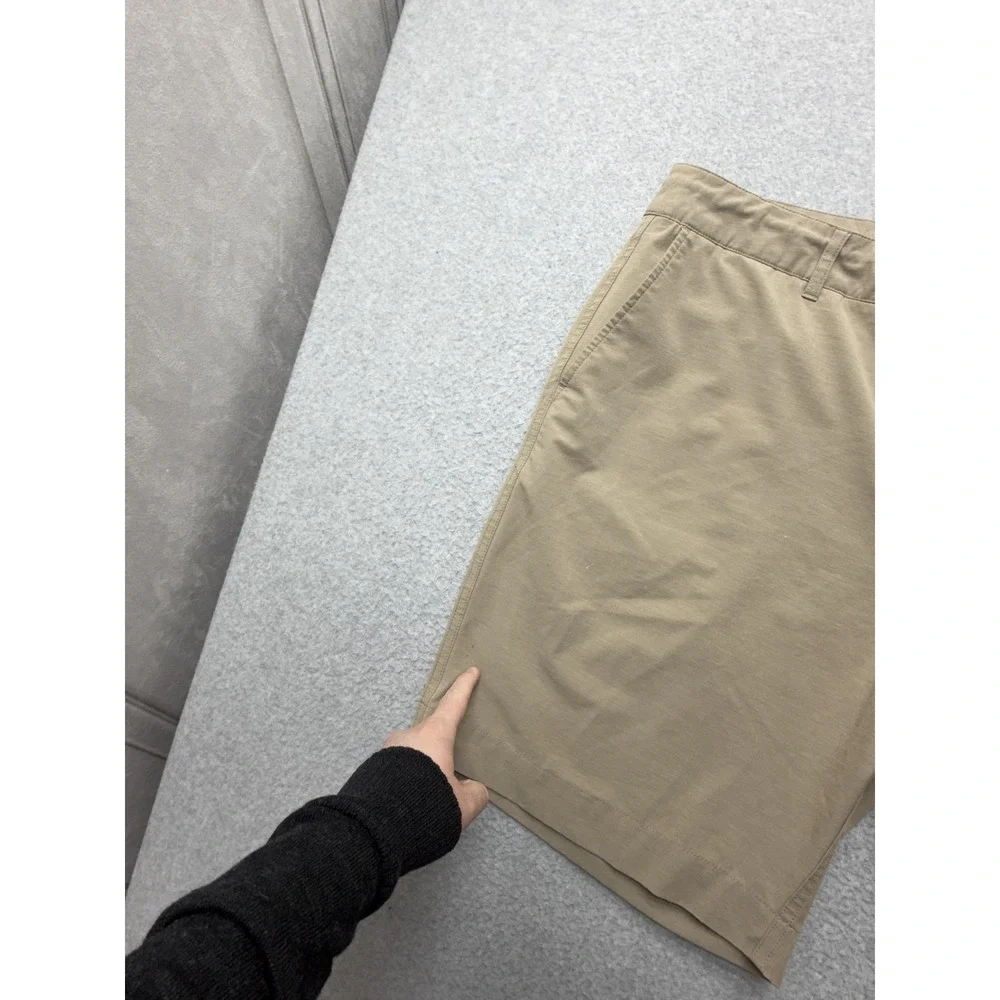 Faherty All Day Shorts Mens 38 Beige Chino 8 Inseam Drawstring Stretch Casual